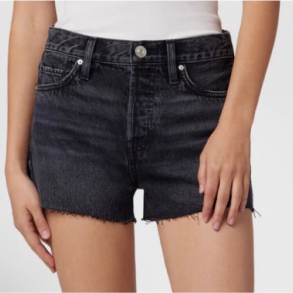 HUDSON Lori Denim Cut Off Shorts Black